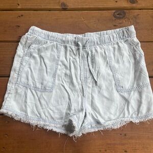 For The Republic Blue Cargo Shorts Elastic Waist